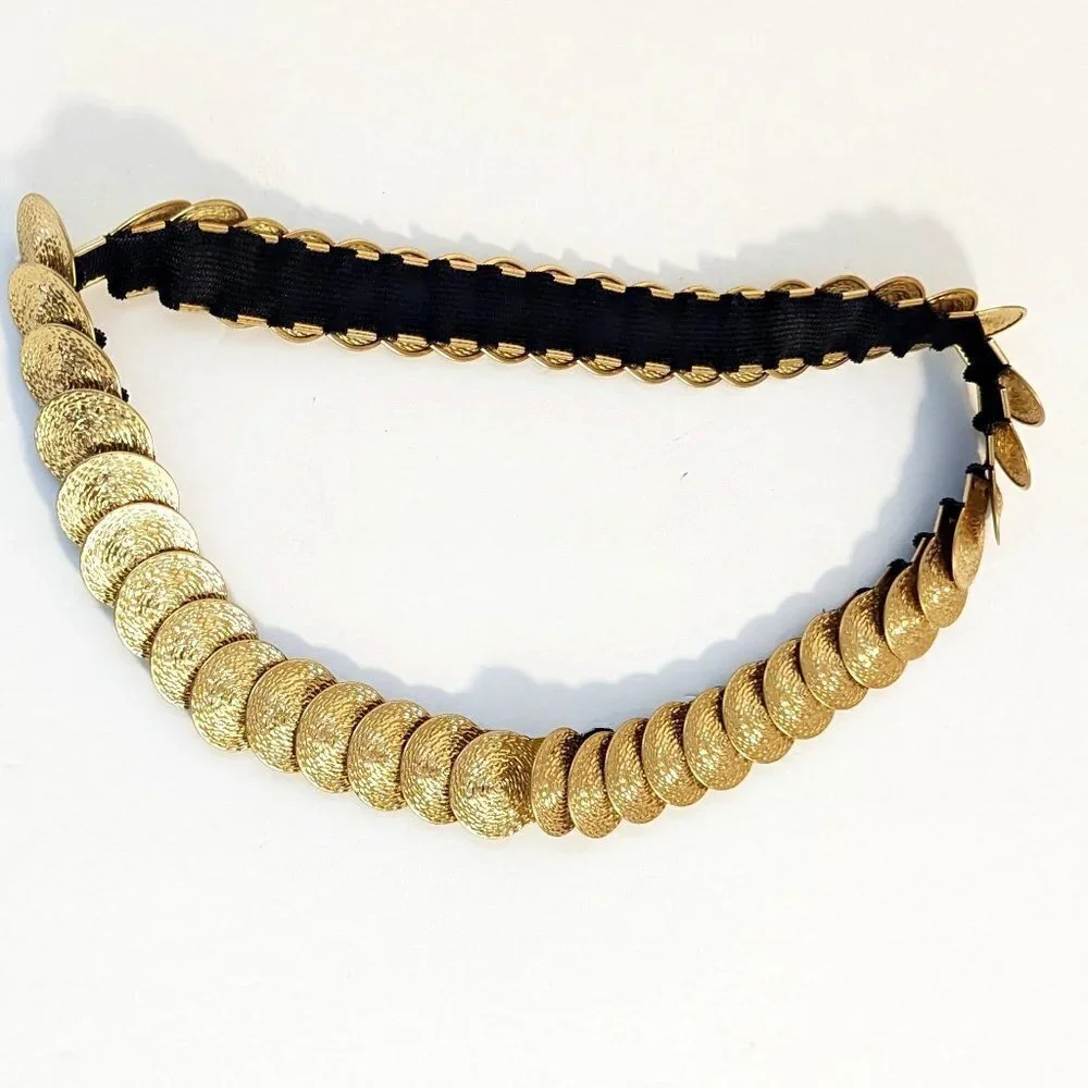 Vintage Gold Coin Belt Metal Statement Stretch Boho Festival‎ Tribal Disco